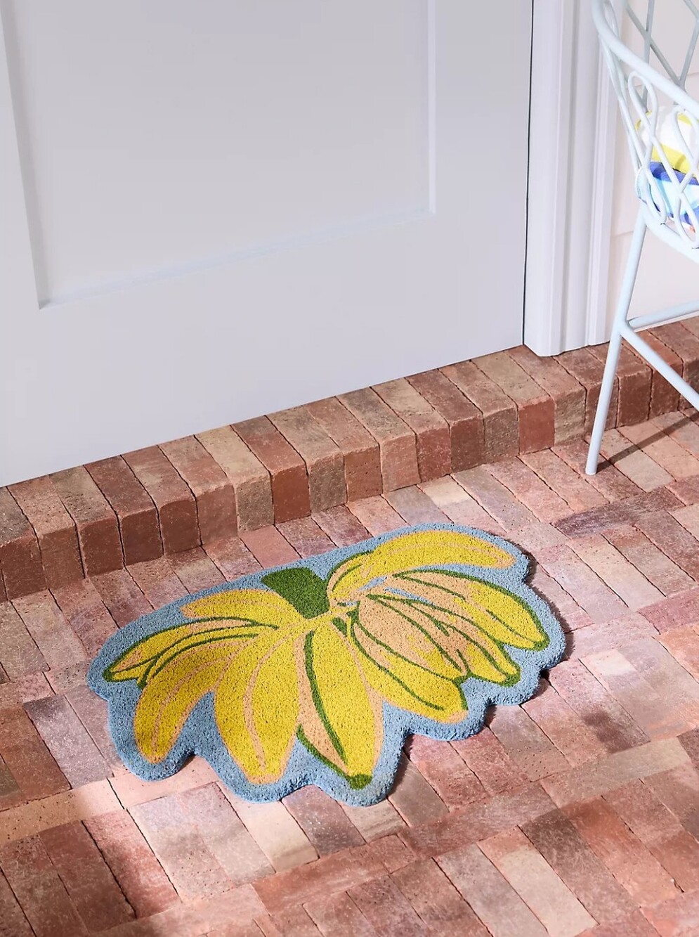 🪷NWT Farm Rio x Anthropologie Printed Coir Bananas Shaped Doormat 🌙